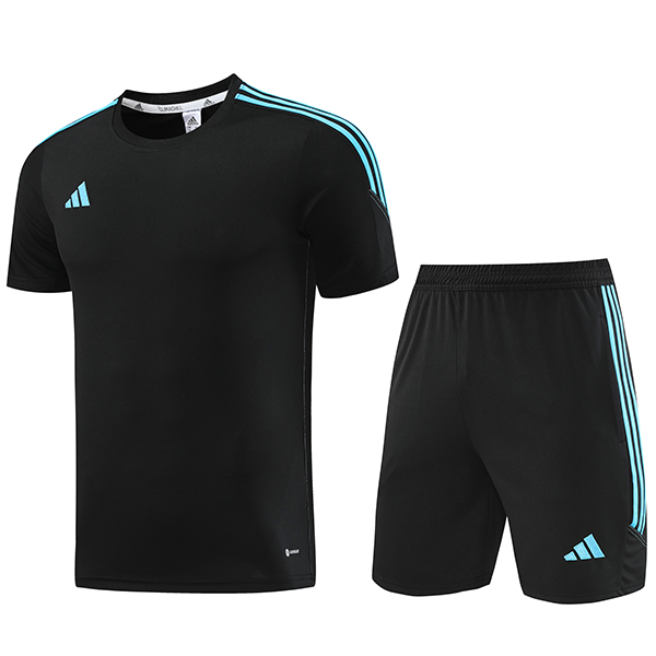 Adas casual training jersey sportswear uniform men's black soccer shirt football short sleeve sports top t-shirt 2023-2024